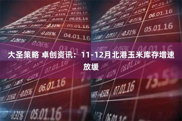 大圣策略 卓创资讯：11-12月北港玉米库存增速放缓